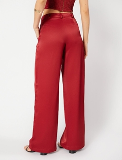 CALÇA RETA ALFAIATARIA - RITA - VERMELHO ACETINADO - loja online