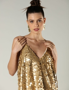 Vestido paetê - Tati - dourado - loja online