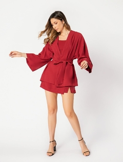 KIMONO ALFAIATARIA - PAOLA - VERMELHO FOSCO - comprar online