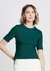 Blusa Canelada Decote Redondo - Verde - comprar online