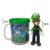 Caneca de Acrílico 350ml com Boneco Luigi Mario