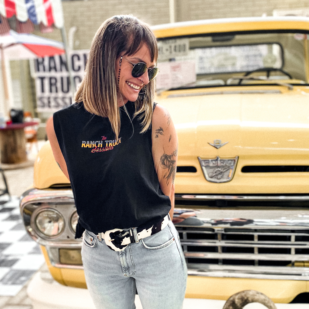 Camiseta Ford F100-V8 Feminina Preta