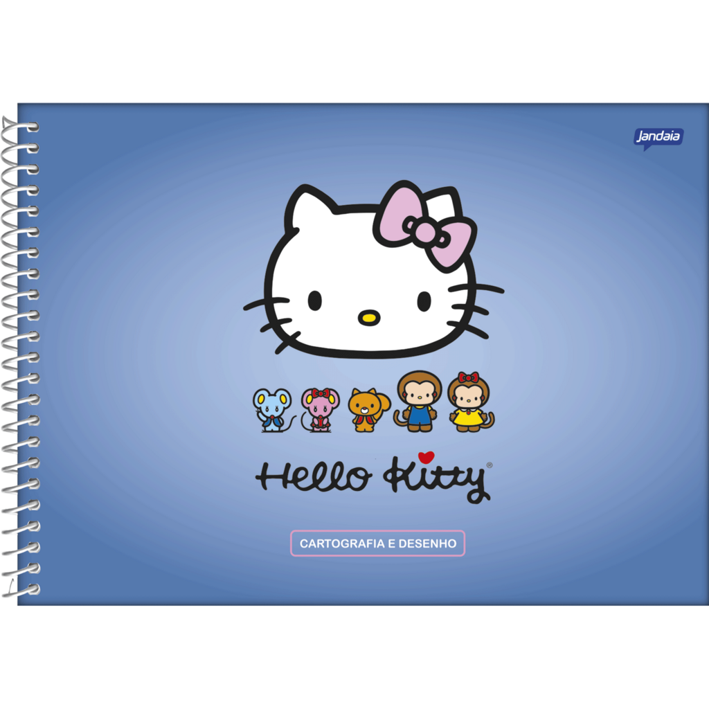 Caderno de desenho e cartografia capa dura 80 folhas Hello Kitty