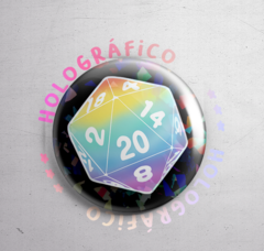 Bottom D20 LGBT+ Holográfico