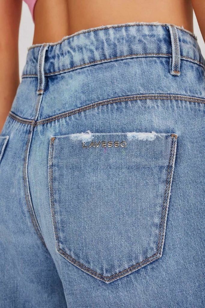 Calça Feminina Lado Avesso Jeans Cropped Jegging - L1220 - Azul