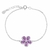 Pulseira Flor Pink Cravejado - PRATA 925