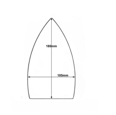 Zapata de Teflon para plancha Industrial. 180 x105 mm