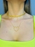 Colar estilo choker, design de corrente de fios trançados, banhado no ouro.