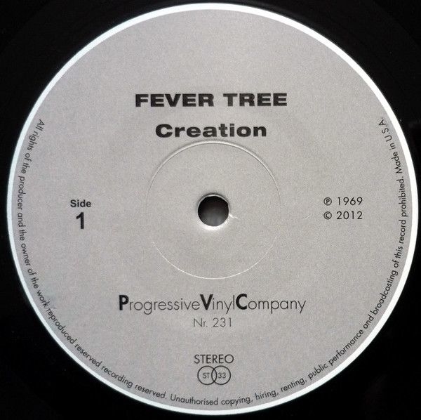Fever Tree creation Vinyl Record 