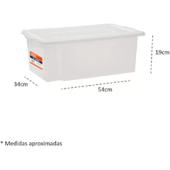 CAIXA PLASTICA ORGANIZADORA 25L BRANCA C/ TAMPA PARAMOUNT PRO - REF.521 - comprar online