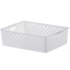 CESTO ORGANIZADOR RETANGULAR 27X21X8CM BRANCO PARAMOUNT QUADRATTA - REF.891BRANCO