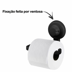 SUPORTE PAPEL HIGIENICO C/ VENTOSA PLASTICO PRETO FUTURE - REF.405PT - comprar online