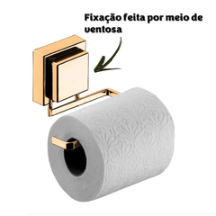 SUPORTE P/ PAPEL HIGIENICO C/ VENTOSA DOURADO FUTURE - REF.8052DD - comprar online