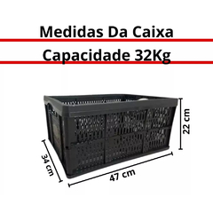 CAIXA PLASTICA ORGANIZADORA DOBRAVEL 32L PRETO INJEPLASTEC - REF.0896 - comprar online