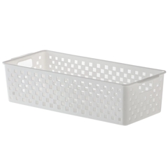 CESTO ORGANIZADOR RETANGULAR 34X15X9CM BRANCO PARAMOUNT QUADRATTA - REF.890BRANCO