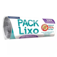 SACO LIXO ANTIBACTERICIDA 100L PACK LIXO ROLO CINZA 15UN