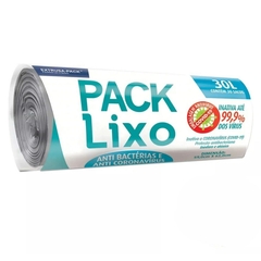 SACO LIXO ANTIBACTERICIDA 30L PACK LIXO ROLO CINZA 30UN