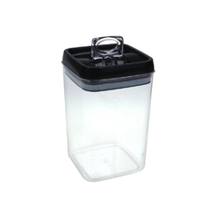 POTE HERMETICO 2,3L TRANSPARENTE TAMPA PRETA QUADRADO INJEPLASTEC - REF.0177 - comprar online