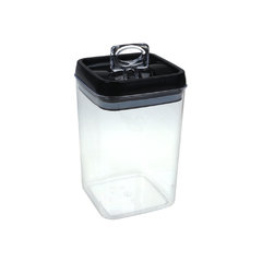 POTE HERMETICO 1,7L TRANSPARENTE TAMPA PRETA QUADRADO INJEPLASTEC - REF.0175 - comprar online