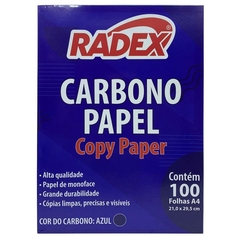 PAPEL CARBONO A4 AZUL RADEX C/ 100 FL