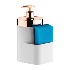 DISPENSER DETERGENTE ESPONJA BRANCO ROSE GOLD FUTURE - REF.520BCD