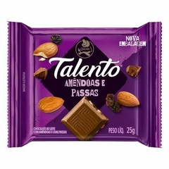 CHOCOLATE GAROTO TALENTO AMENDOAS PASSAS ROXO 15X25G - comprar online