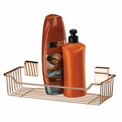 SUPORTE P/ SHAMPOO DE PAREDE C/ AÇO ROSE GOLD FUTURE - REF.7501RG