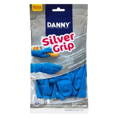 LUVA DE LATEX LIMPEZA ANTI-ALERGICA G AZUL DANNY SILVER GRIP