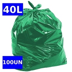 SACO LIXO 40 LITROS VERDE C/ 100 UN