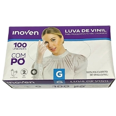 LUVA DE VINIL G - INOVEN COM PO C/ 100 UN