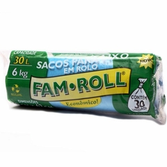 SACO LIXO 30 LITROS FAMROLL ROLO PRETO C/ 30 UN