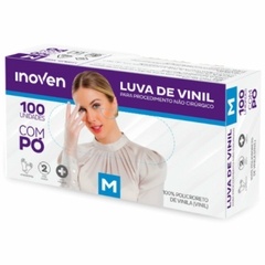LUVA DE VINIL M - INOVEN COM PO C/ 100 UN
