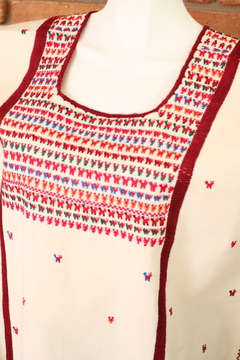 Blusa Tacuate bordada a mano Beige multicolor Unitalla - comprar en línea