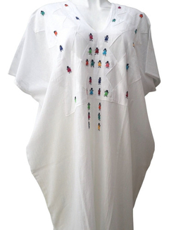 Vestido/Huipil Bordado A Mano Blanco/multi Unitalla - comprar en línea