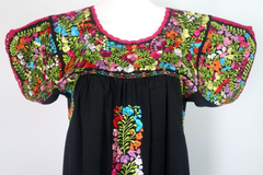 Vestido Bordado A Mano San Antonino Negro-multicolor UT - comprar en línea