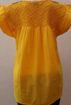 Blusa Bordada A Mano 100% Algodón T-ut Amarillo / Multicolor - tienda en línea