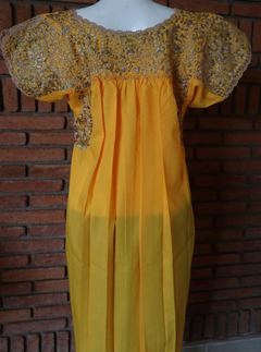 Vestido Bordado A Mano San Antonino Amarillo-dorado Ut en internet
