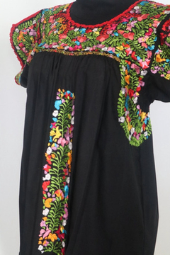 Blusa Bordada A Mano San Antonino Negra-multicolor T-ut - buy online