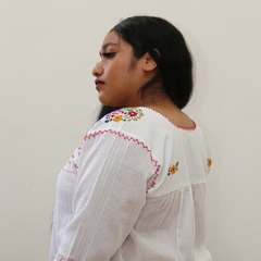 Blusa Mexicana Bordada A Mano Negra/multi Mod. Diana - online store