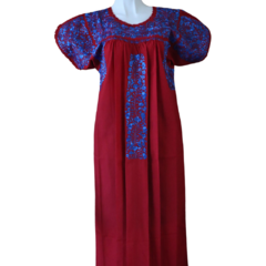 Vestido Bordado A Mano San Antonino rojo con azul rey UT