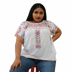 Blusa Bordada A Mano Multicolor Mod. Ita