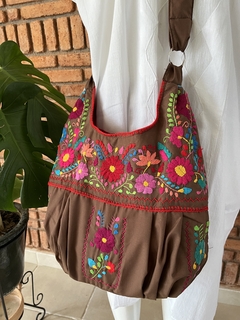 Bolsa Bordada a Mano, Renacer Mexicano Mod. Hipper Popelina - Lari Moda