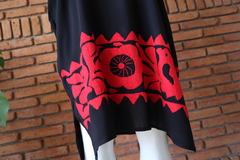 Vestido/huipil Bordado A Mano Mod Binni Negro con rojo Multicolor UT en internet