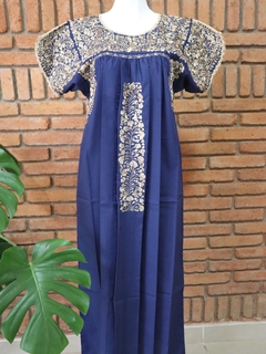 Vestido Bordado A Mano San Antonino azul marino con dorado UT - comprar en línea