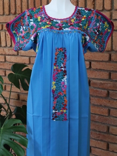 Vestido Bordado A Mano San Antonino turquesa multicolor UT - comprar en línea