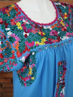 Vestido Bordado A Mano San Antonino turquesa multicolor UT en internet