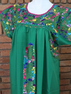 Vestido Bordado A Mano San Antonino verde obscuro multicolor UT en internet
