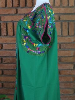 Vestido Bordado A Mano San Antonino verde obscuro multicolor UT - tienda en línea