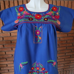 Imagen de Minivestido Mexicano bordado a mano multicolor