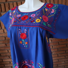 Minivestido Mexicano bordado a mano multicolor - tienda en línea